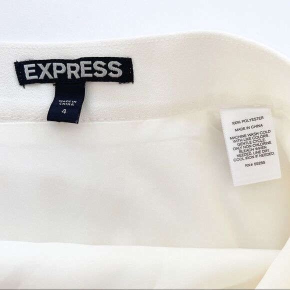 Express Lined Mini Skirt In Off White Size 4 - Picture 5 of 6